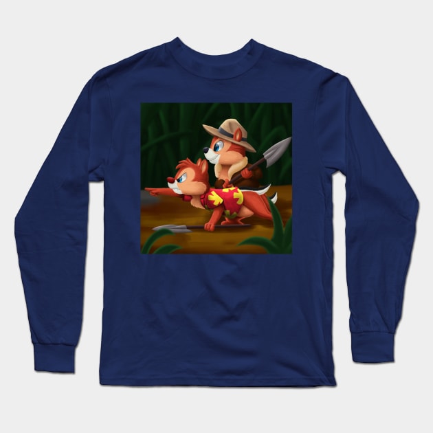 Chip 'n' Dale Long Sleeve T-Shirt by JonWKhoo